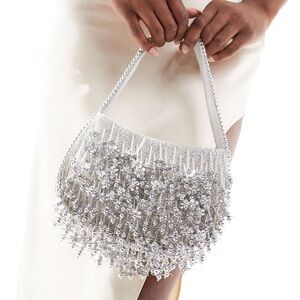 Silver beaded bag